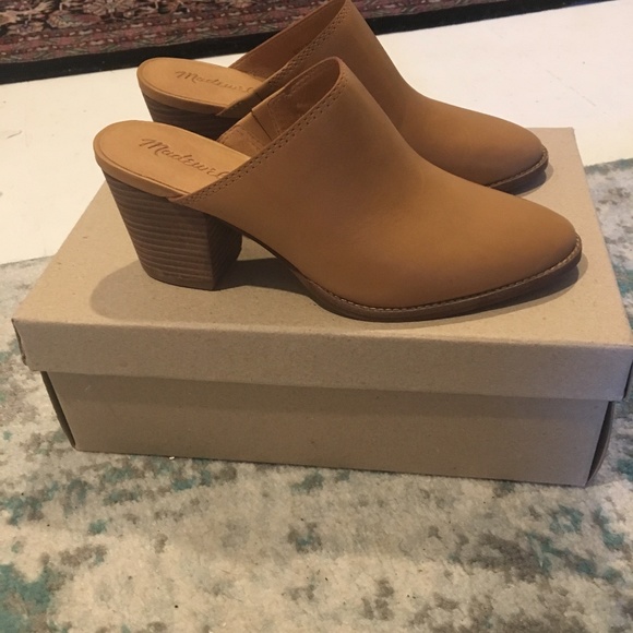 madewell harper mule amber brown